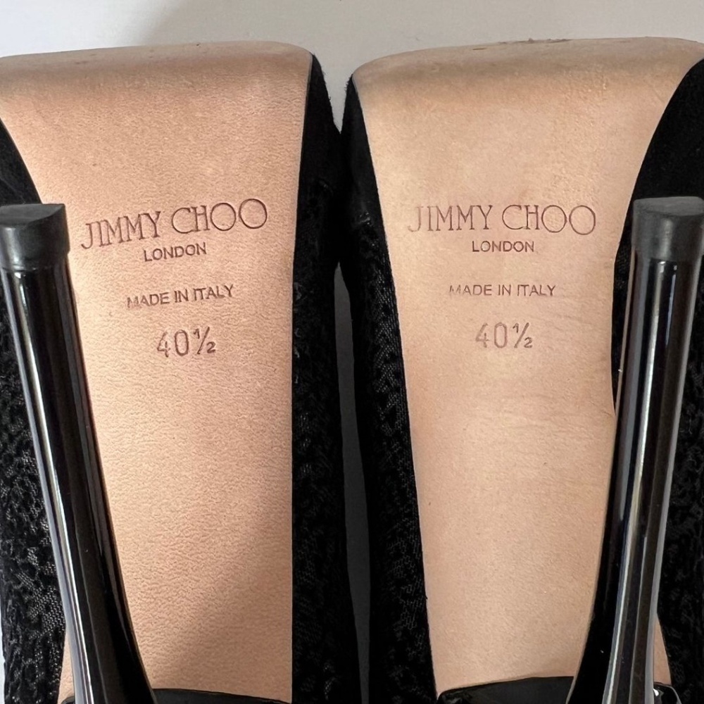 Jimmy Choo Black Suede/Mesh "Vivid" Ankle Booties Size 10.5 (40.5) With Box - Picture 7 of 14